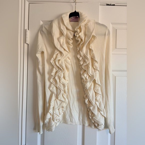 Cozy Cream Ruffle Sweater - Picture 1 of 4